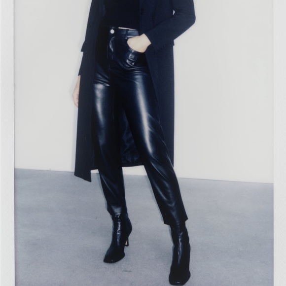 Zara Black Leather Pants size 2 - Picture 3 of 3